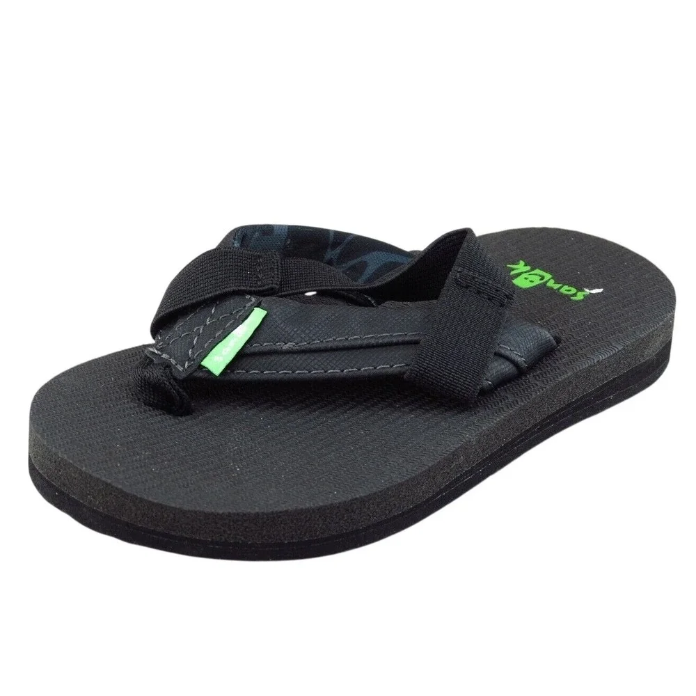 Sanuk Toddler Boys 7-8 Medium Black Slingback‎ Synthetic